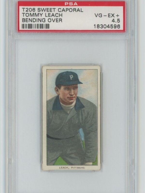 1909 SWEET CAPORAL WHITE BORDER TOMMY LEACH PSA 4.5 PITTSBURGH BENDING OVER