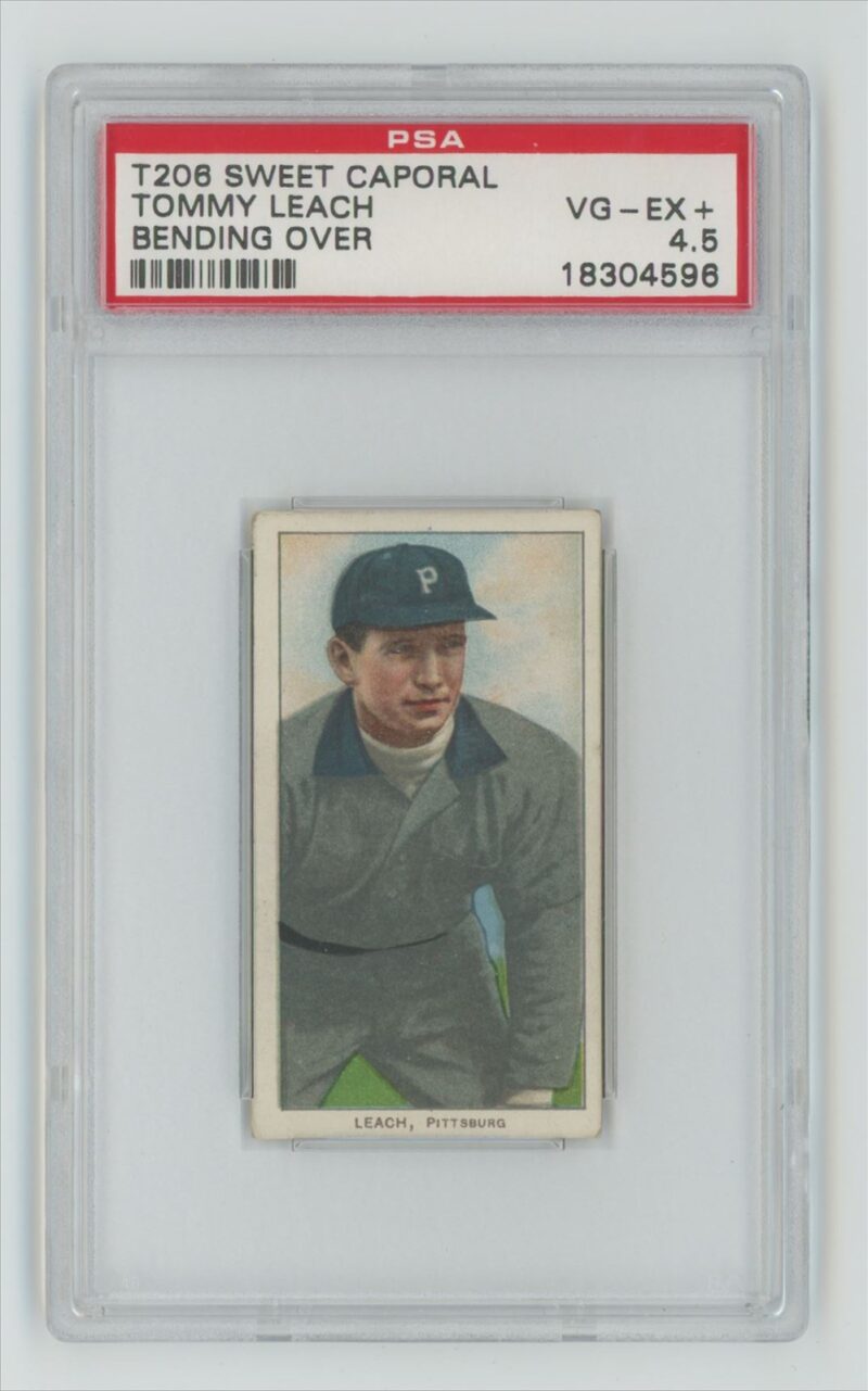 1909 SWEET CAPORAL WHITE BORDER TOMMY LEACH PSA 4.5 PITTSBURGH BENDING OVER