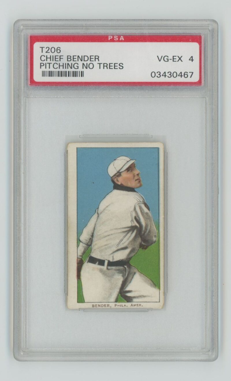 1909 WHITE BORDER CHIEF BENDER PSA 4 PHILADELPHIA PITCHING NO TREES