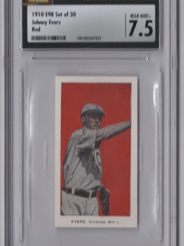 1910 E98 SET OF 30 JOHNNY EVERS RED CSG 7.5 CHICAGO RED, POP: 1 ONLY 1 HIGHER