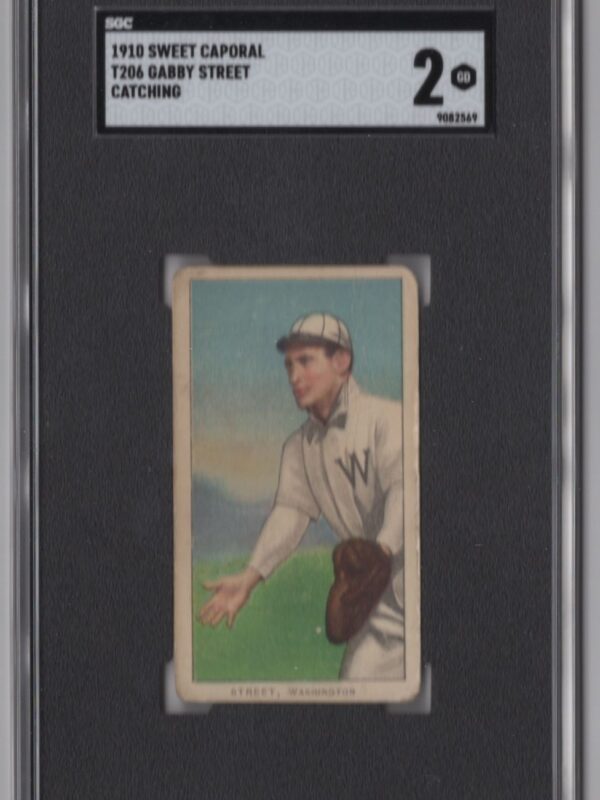 1910 SWEET CAPORAL WHITE BORDER GABBY STREET SGC 2 PHILA. CATCHING