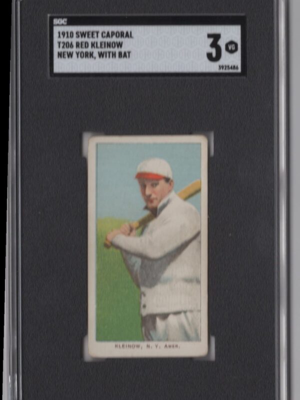 1910 SWEET CAPORAL WHITE BORDER RED KLEINOW SGC 3 NEW YORK NEW YORK, WITH BAT
