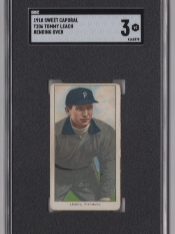 1910 SWEET CAPORAL WHITE BORDER TOMMY LEACH SGC 3 PITTSBURG BENDING OVER
