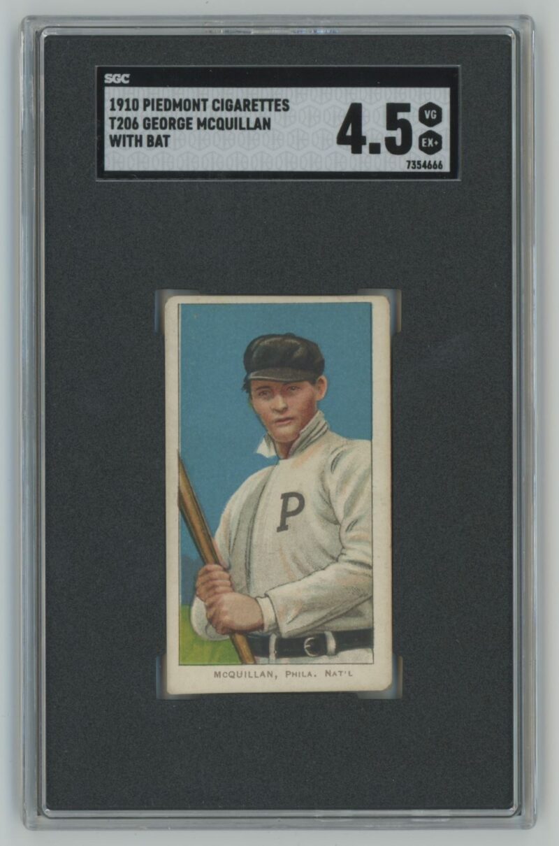 1910 WHITE BORDER GEORGE MCQUILLAN WITH BAT SGC7354666 SGC 4.5 PHILADELPHIA