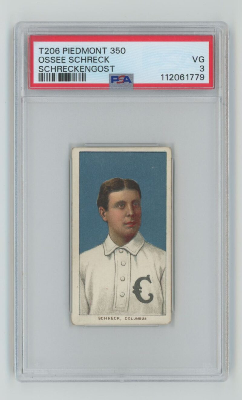 1911 PIEDMONT WHITE BORDER OSSEE SCHRECK SCHRECONGOST PSA 3 COLUMBUS CLIPPERS