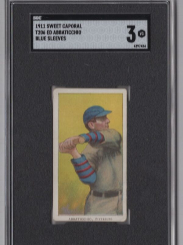 1911 SWEET CAPORAL WHITE BORDER ED ABBATICCHIO SGC 3 PITTSBURG BLUE SLEEVES