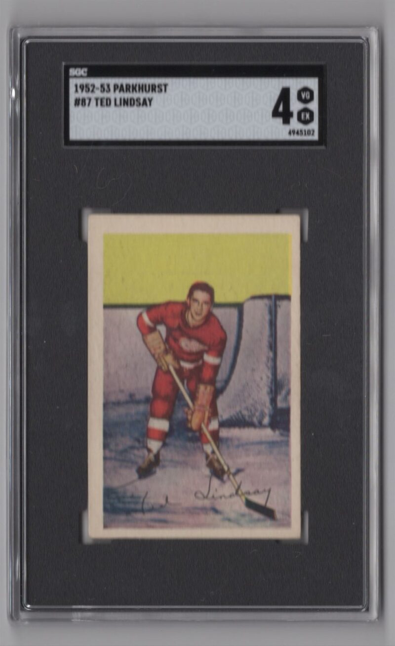 1952-53 PARKHURST TED LINDSAY ROOKIE SGC 4 DETROIT RED WINGS #87