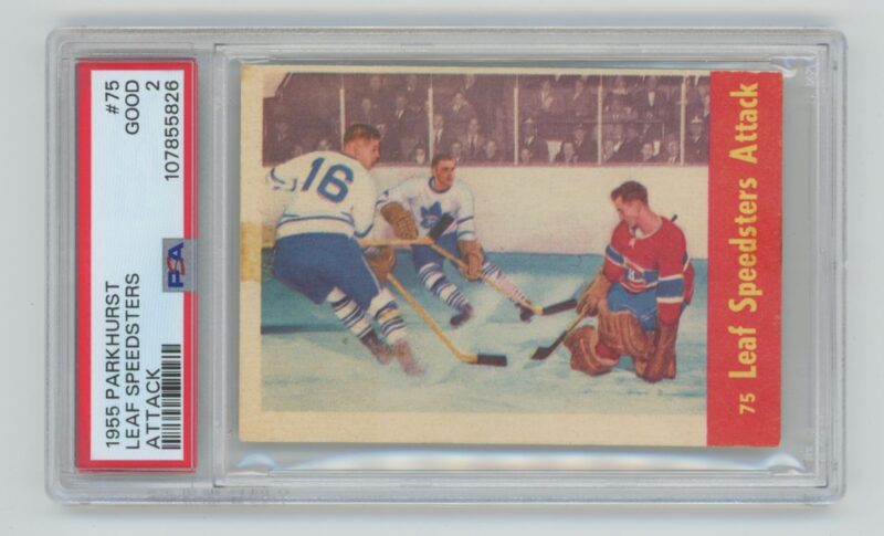 1955 56 PARKHURST JACQUES PLANTE ERIC NESTERENKO SID SMITH PSA 2 TORONTO 286685210266