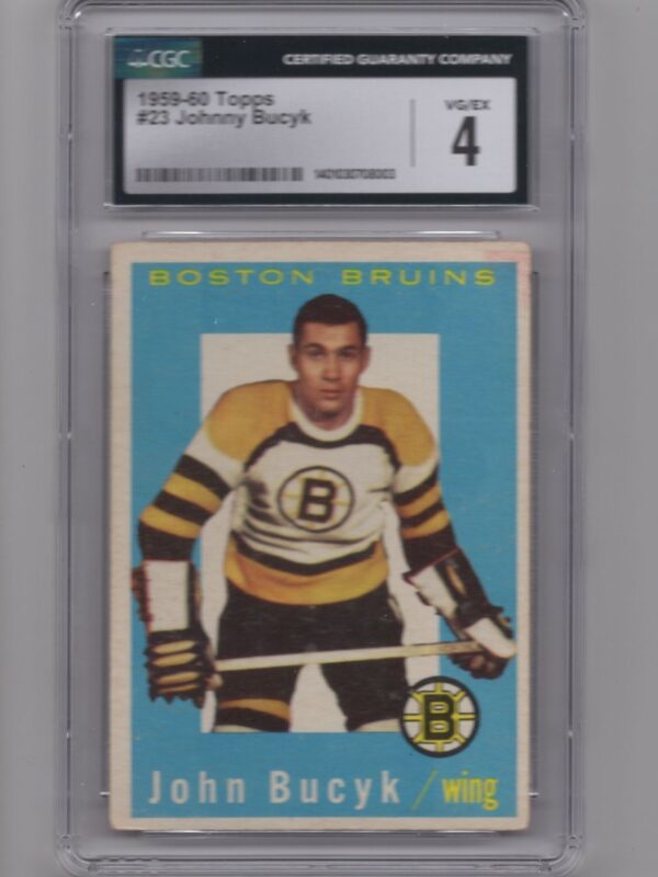 1959-60 TOPPS 3-15 JOHNNY BUCYK GSG 4 BOSTON BRUINS #23
