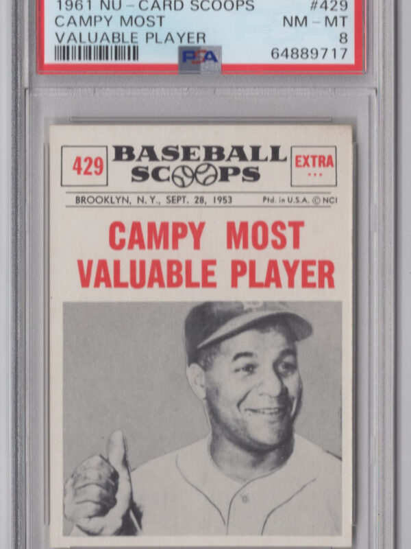 1961 3-15 ROY CAMPANELLA PSA 8 ST. LOUIS CARDINALS #429