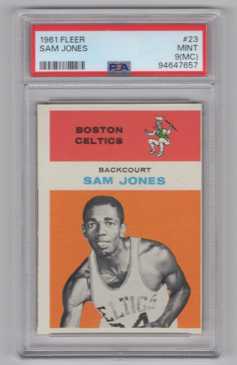 1961-62 FLEER 0 SAM JONES ROOKIE PSA 9 BOSTON CELTICS #23
