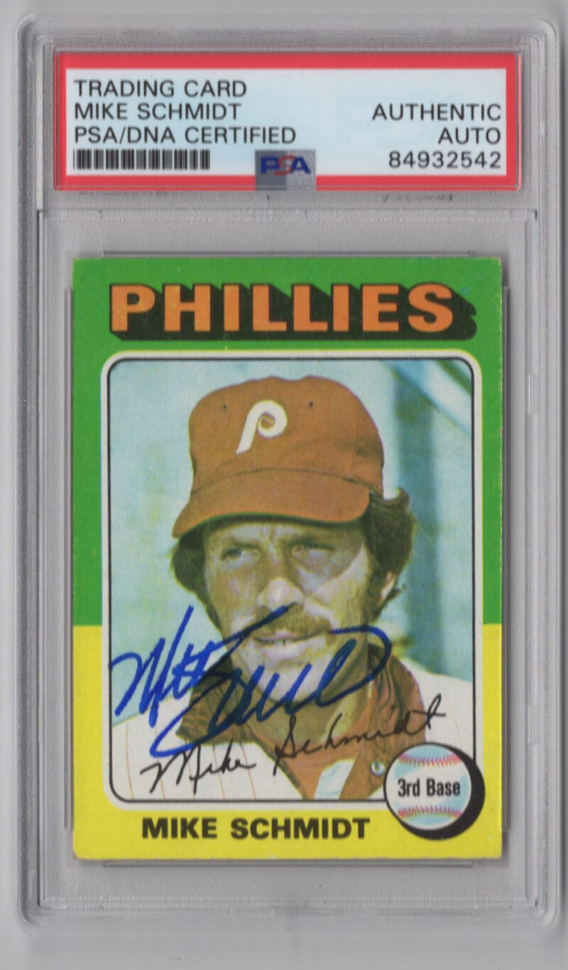 1975 TOPPS 3 15 MIKE SCHMIDT AUTO PSA PHILADELPHIA PHILLIES 70 286366670636