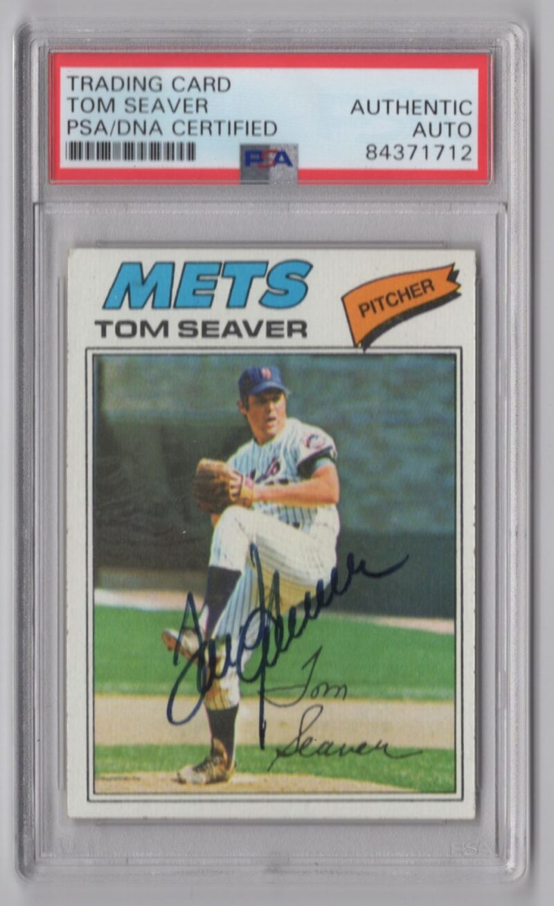 1977 TOPPS TOM SEAVER AUTO PSA NEW YORK METS #150 HAND SIGNED AUTOGRAPH