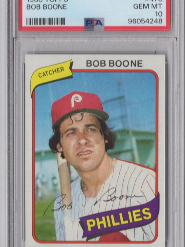 1980 TOPPS BOB BOONE PSA 10 PHILADELPHIA PHILLIES #470 PERFECT PSA 10, TOTAL POP