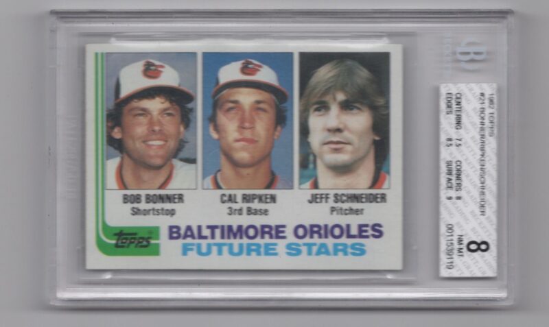 1982 TOPPS BOB BONNER / CAL RIPKEN / JEFF SCHNEIDER ROOKIE BECKET 8 BALTIMORE