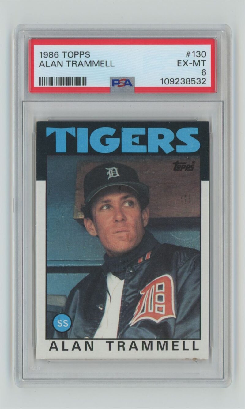 1986 TOPPS ALAN TRAMMELL PSA 6 DETROIT TIGERS #130