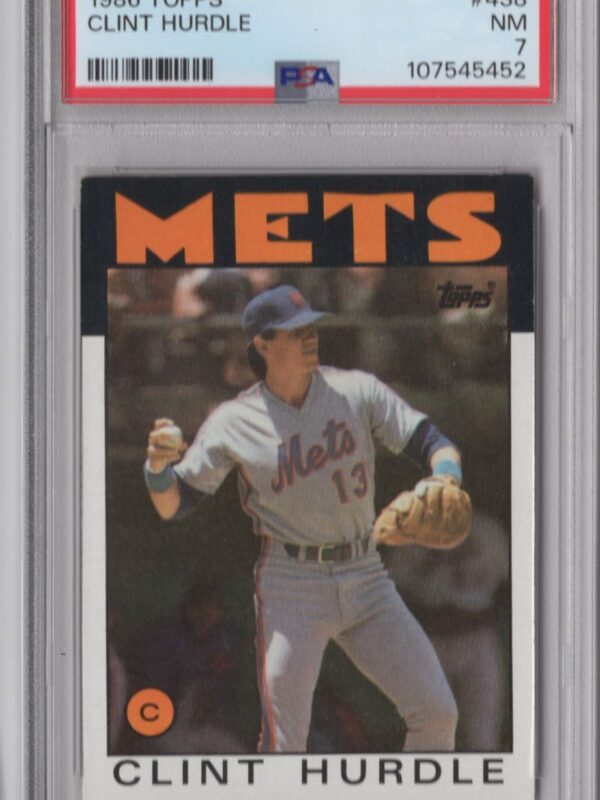 1986 TOPPS CLINT HURDLE PSA 7 NEW YORK METS #438 POP 40