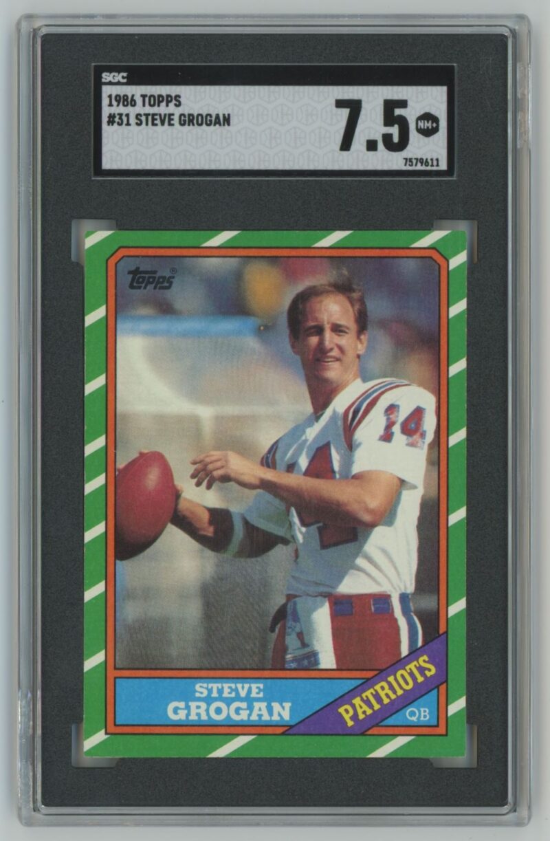 1986 TOPPS STEVE GROGAN SGC 75 NEW ENGLAND PATRIOTS 31 286685215736
