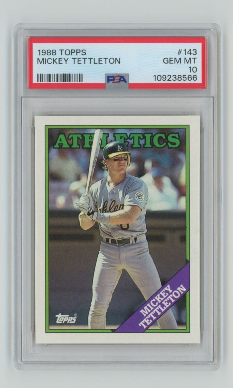 1988 TOPPS MICKEY TETTLETON PERFECT PSA 10 PSA 10 OAKLAND ATHLETICS #143 TOTAL