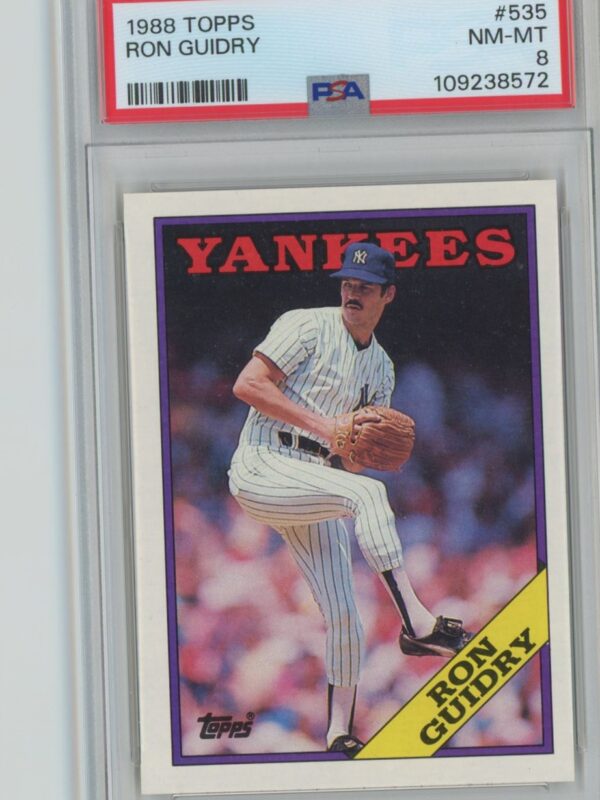1988 TOPPS RON GUIDRY PSA 8 NEW YORK YANKEES #535 POP 9, TOTAL POP 59