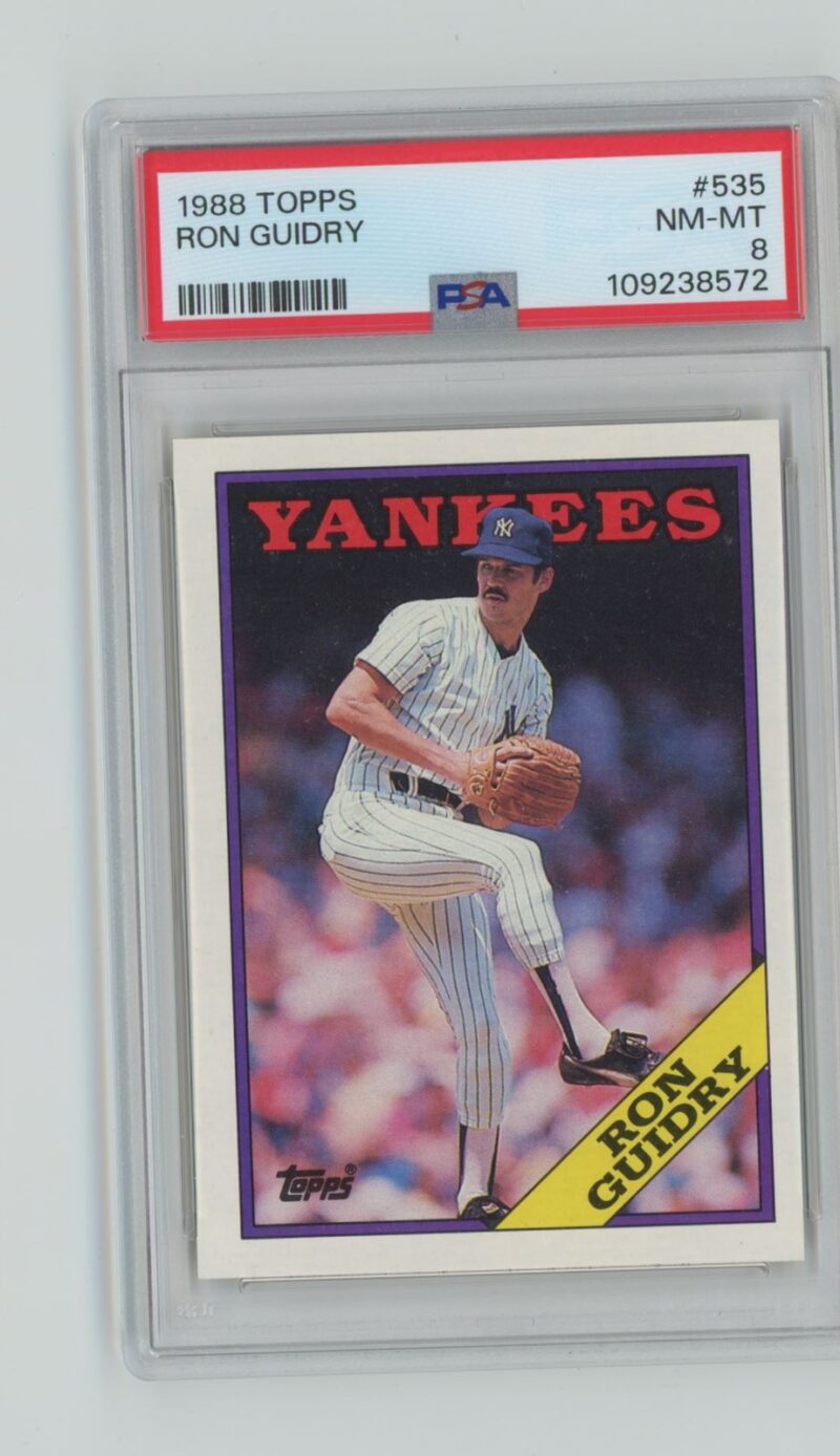 1988 TOPPS RON GUIDRY PSA 8 NEW YORK YANKEES #535 POP 9, TOTAL POP 59