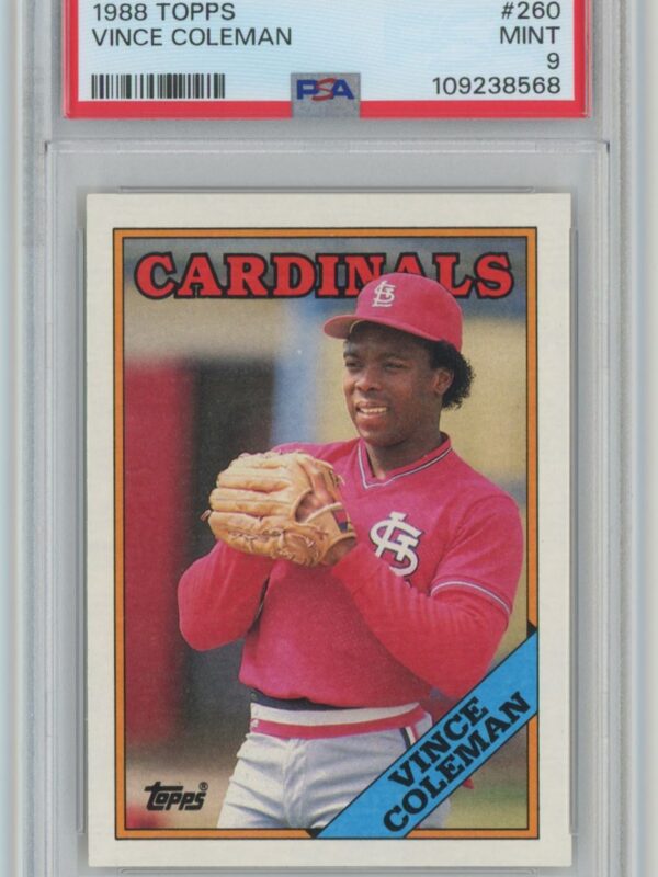 1988 TOPPS VINCE COLEMAN PSA 9 ST. LOUIS CARDINALS #260