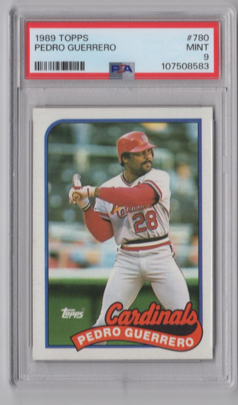 1989 TOPPS PEDRO GUERRERO PSA 9 ST. LOUIS CARDINALS #780 POP 5 NONE HIGHER