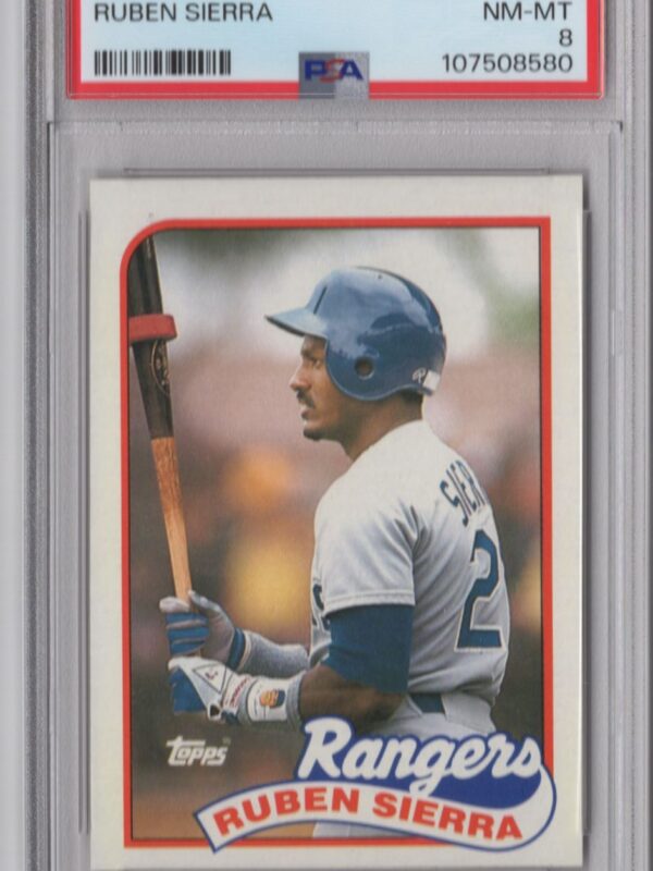 1989 TOPPS RUBEN SIERRA PSA 8 TEXAS RANGERS #53 TOTAL POP UNDER 100