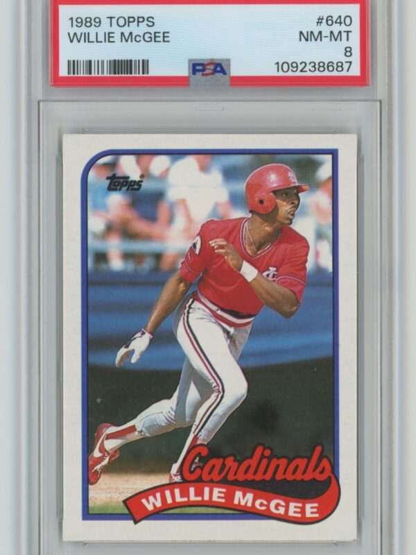 1989 TOPPS WILLIE MCGEE PSA 8 ST. LOUIS CARDINALS #640