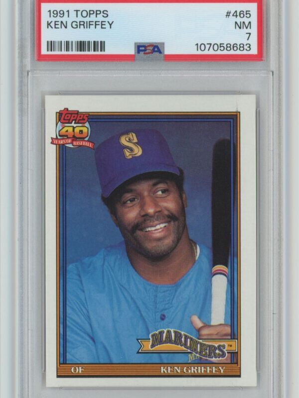 1991 TOPPS KEN GRIFFEY SR PSA 7 SEATTLE MARINERS 465 TOTAL POP 44 286740707536