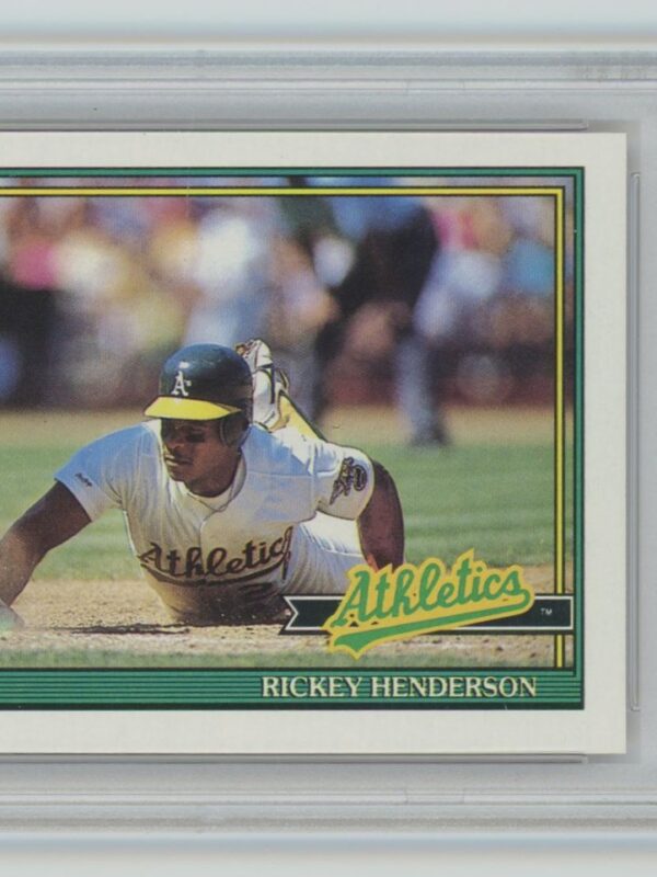 1991 TOPPS RICKEY HENDERSON PSA 8 OAKLAND ATHLETICS 670 286740692396