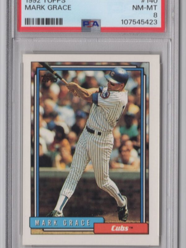 1992 TOPPS MARK GRACE PSA 8 CHICAGO CUBS #140 POP 50