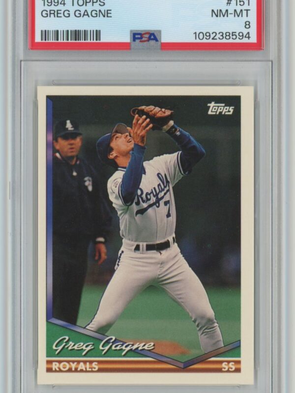 1994 TOPPS GREG GAGNE PSA 8 KANSAS CITY ROYALS #151