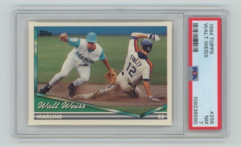 1994 TOPPS WALT WEISS PSA 7 FLORIDA MARLINS #256 RARE POP 1 OF 1