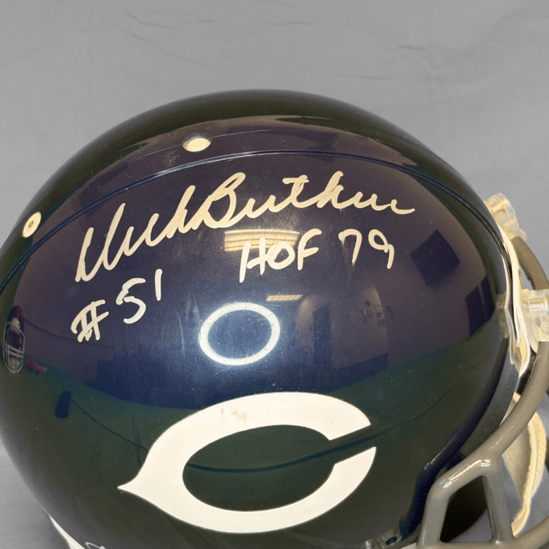 Dick Butkus Autographed Chicago Bears Helmet with Inscription "#51 HOF 79" - Image 3