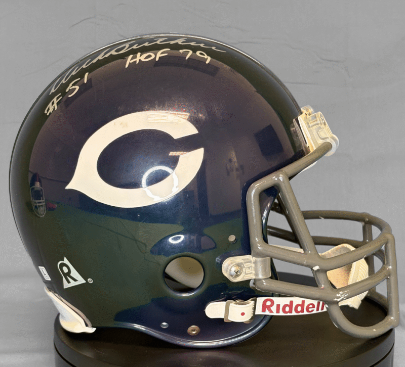 Dick Butkus Autographed Chicago Bears Helmet with Inscription "#51 HOF 79"