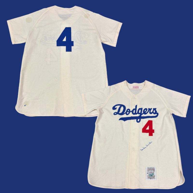 Duke Snider Autographed Los Angeles Dodgers Cooperstown Vintage Jersey - Image 3