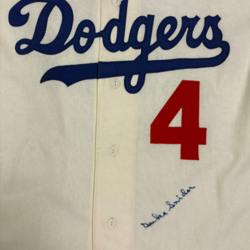Duke Snider Autographed Los Angeles Dodgers Cooperstown Vintage Jersey - Image 5