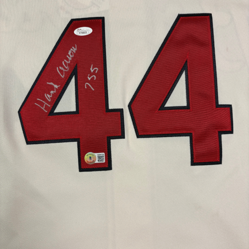 Hank Aaron Autographed Collection - Jersey, Bat, Cap, Ball, Original Newspaper - Image 15