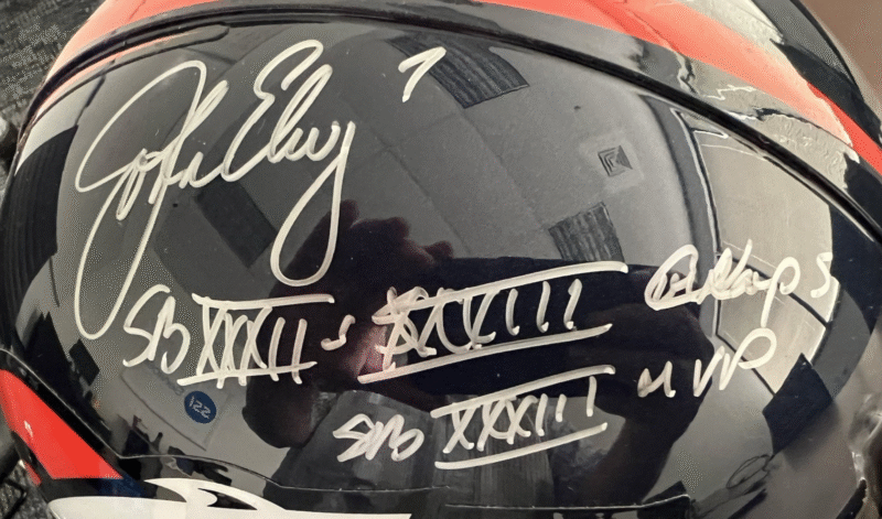 John Elway Autographed on-field Denver Broncos Helmet with Multiple Inscriptions - Image 8