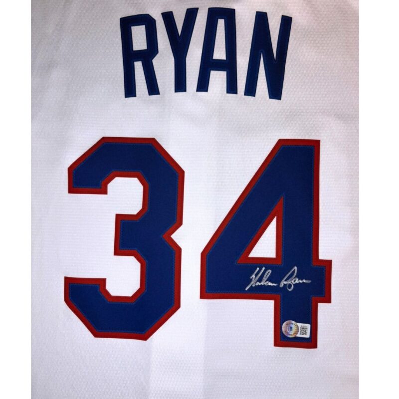 NOLAN RYAN AUTOGRAPHED SIGNED TEXAS RANGERS NIKE JERSEY - Image 5