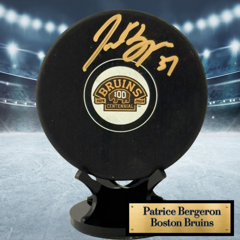 Patrice Bergeron Autographed NHL Hockey Puck – Bergeron Authentic Certified