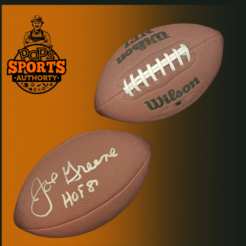 Pittsburg Steelers “Mean” Joe Greene Autographed NFL Game ball Inscribed HOF 87 - Image 3