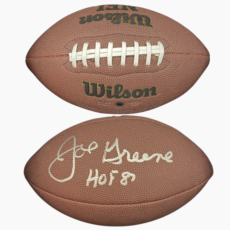 Pittsburg Steelers “Mean” Joe Greene Autographed NFL Game ball Inscribed HOF 87 - Image 5