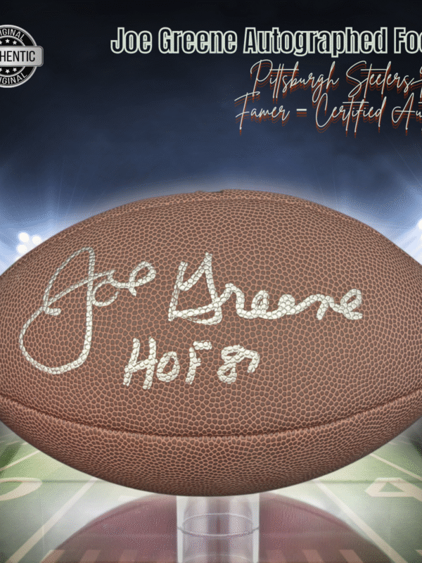 Pittsburg Steelers “Mean” Joe Greene Autographed NFL Game ball Inscribed HOF 87