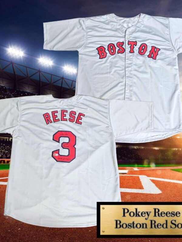 Pokey Reese Autographed & Inscribed Boston Red Sox  MLB Jersey (BECKETT)