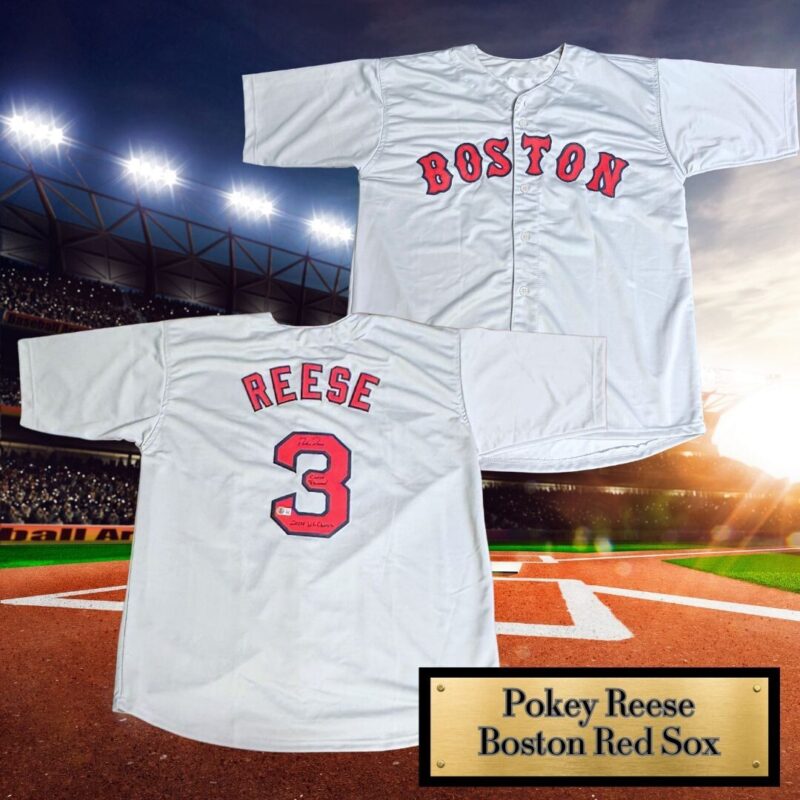 Pokey Reese Autographed & Inscribed Boston Red Sox  MLB Jersey (BECKETT)