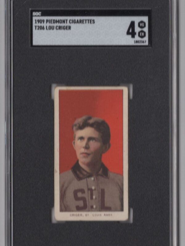1909 PIEDMONT 150/25 WHITE BORDER LOU CRIGER SGC 4 ST. LOUIS POP 16