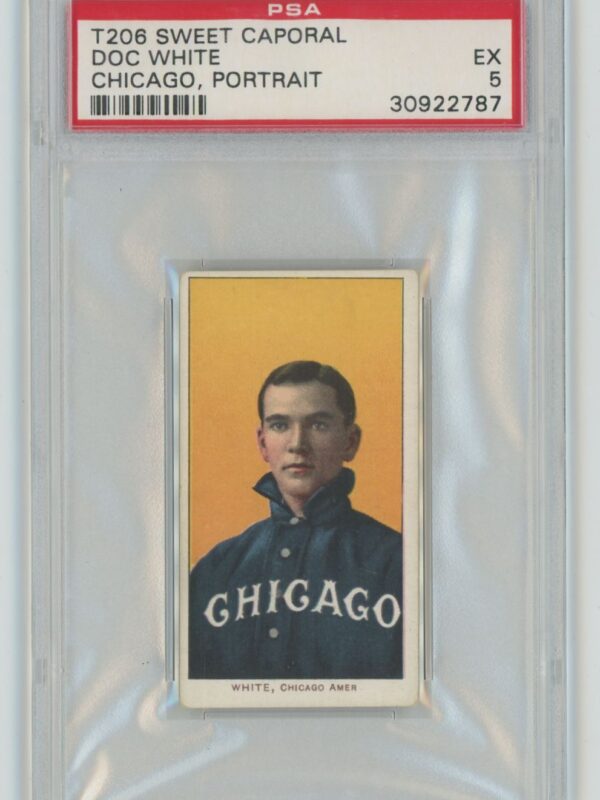 1909 SWEET CAPORAL WHITE BORDER DOC WHITE PSA 5 CHICAGO POP 13 ONLY 5 HIGHER