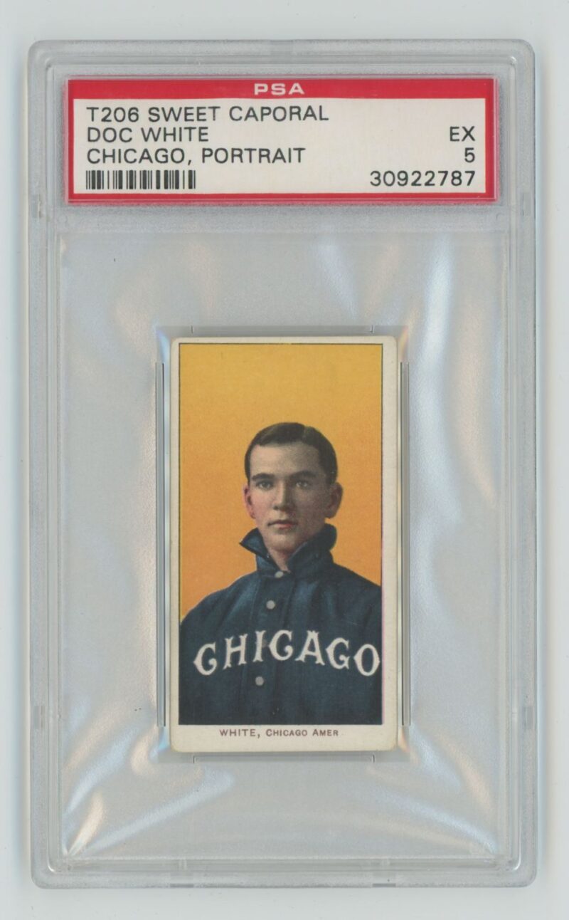 1909 SWEET CAPORAL WHITE BORDER DOC WHITE PSA 5 CHICAGO POP 13 ONLY 5 HIGHER